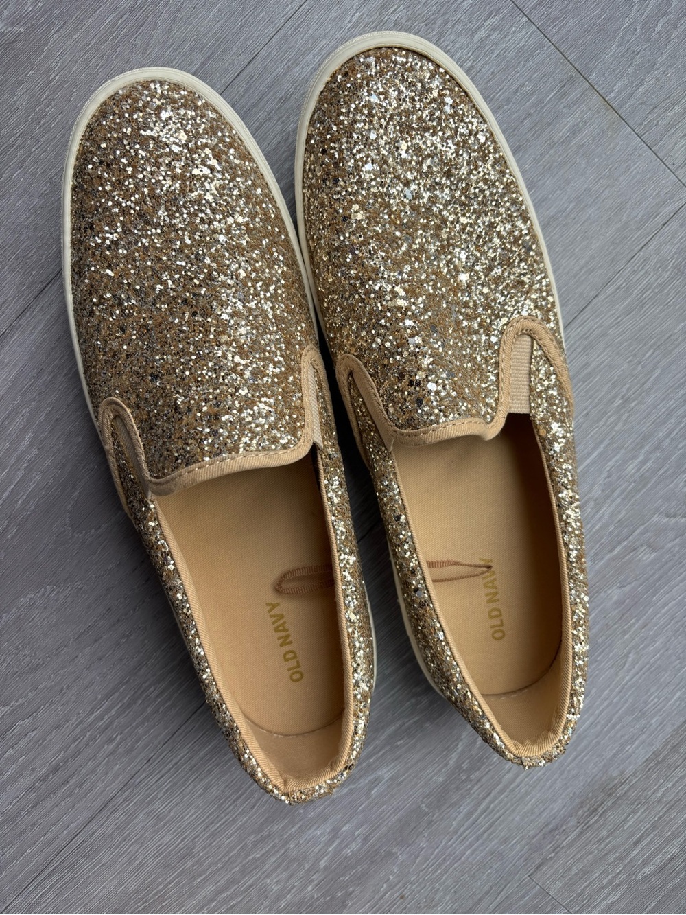 Old Navy Gold Glitter Slip-On Flats - Picture 3 of 3